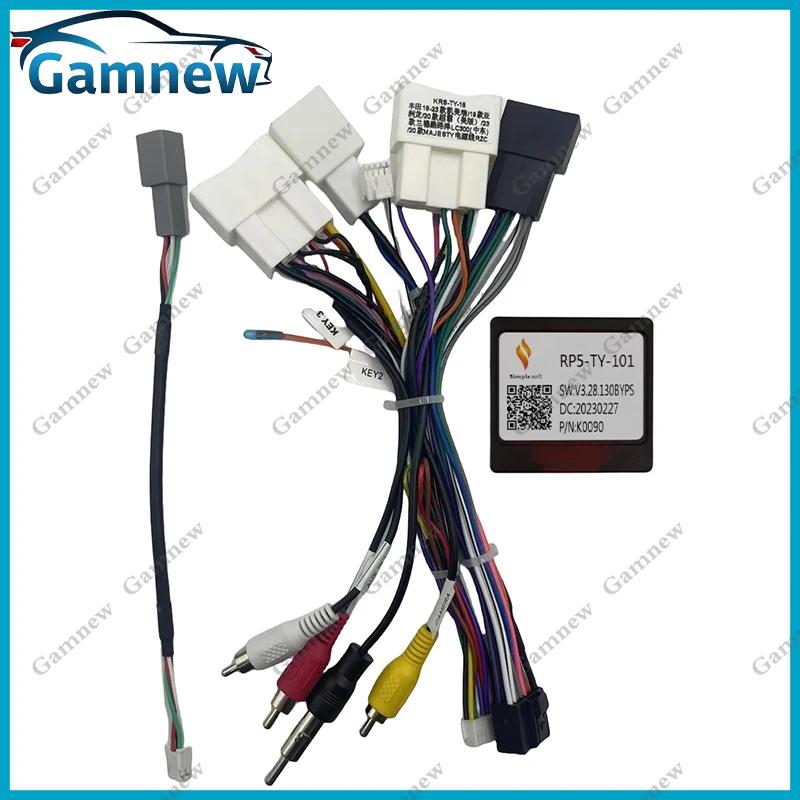 Car 16pin Wiring Harness Adapter Canbus Box Decoder Android Radio Power Cable For Toyota Camry Hilux