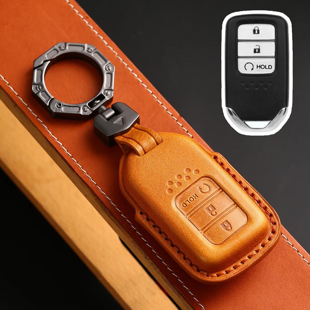 Leather Car Key Case Cover Shell For Honda Civic Accord Vezel Fit Crv Hrv Crz Hrv Polit Jazz Jade Stepwgn Elysion Pilot Odyssey