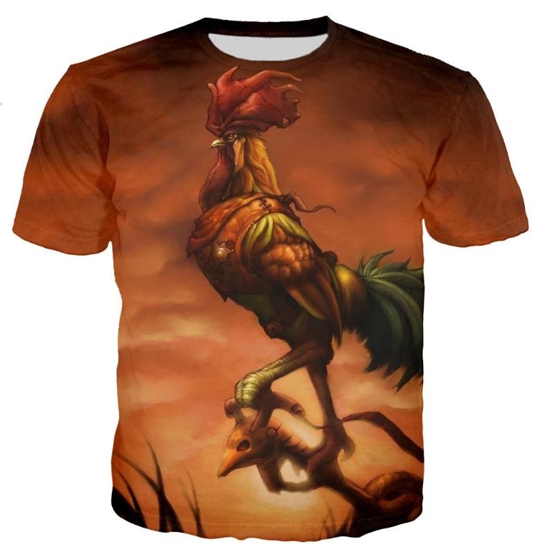 Fashion Personality Funny Chicken Graphic T Shirts Hip Hop Street Style Harajuku Printed Tees Summer Casual Humor Men O-neck Top