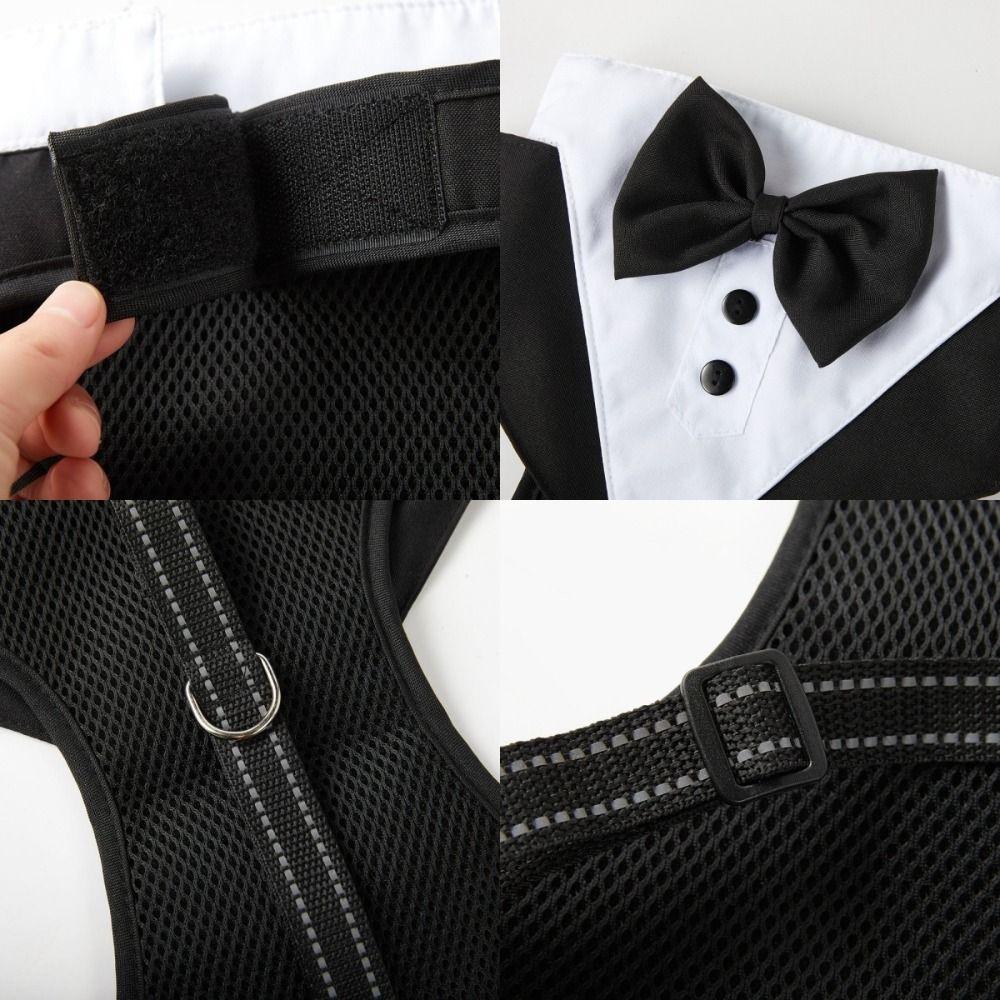 Soft Dog Tuxedo Kit Breathable Pet Vest Harness New Dog Shirt Suit  for Puppy Cats