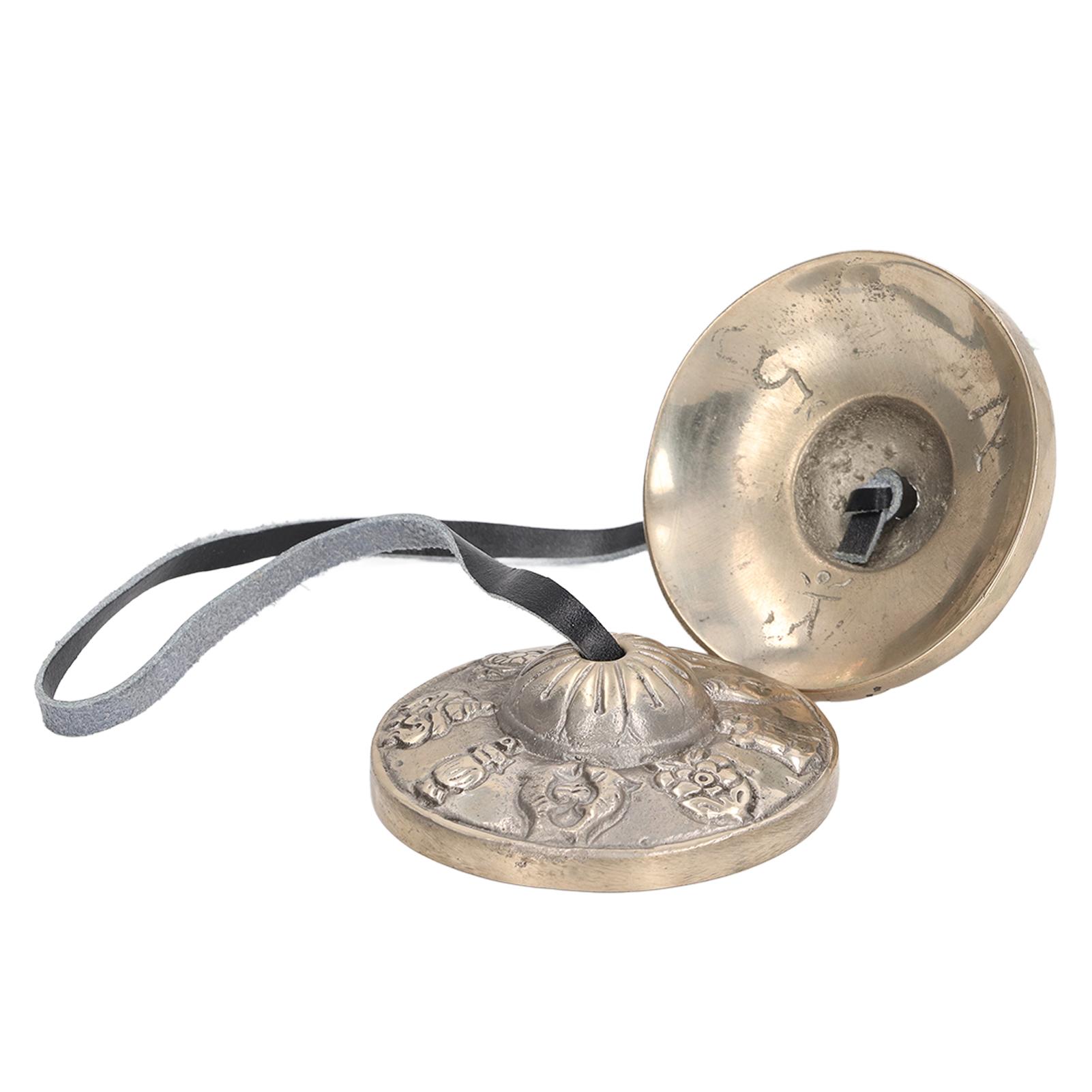 

Тибетский колокольчик Тингша для медитации Маленький из чистой меди Двойной звук Непальский ручной работы Колокольчик Ударный