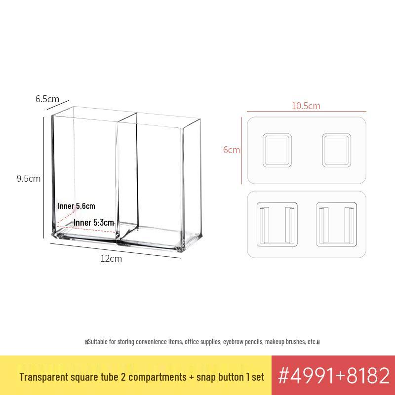 Transparent Wall-Mounted Mirror Cabinet for Bathroom Cosmetics and Lipstick Storage