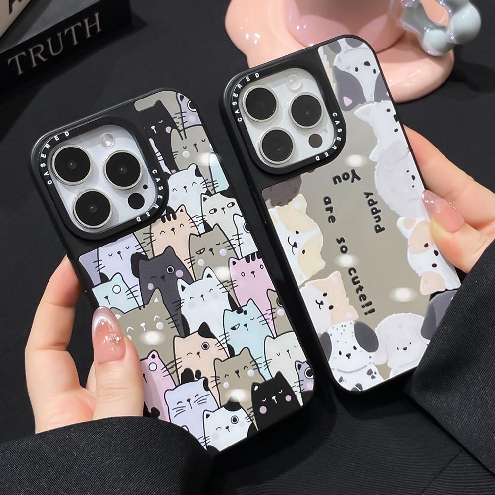 Apple 16/17Promax Mirror Cat Mobile Phone Case Is Suitable for the New iPhone13/14 Anti-drop 15 Protective Case.