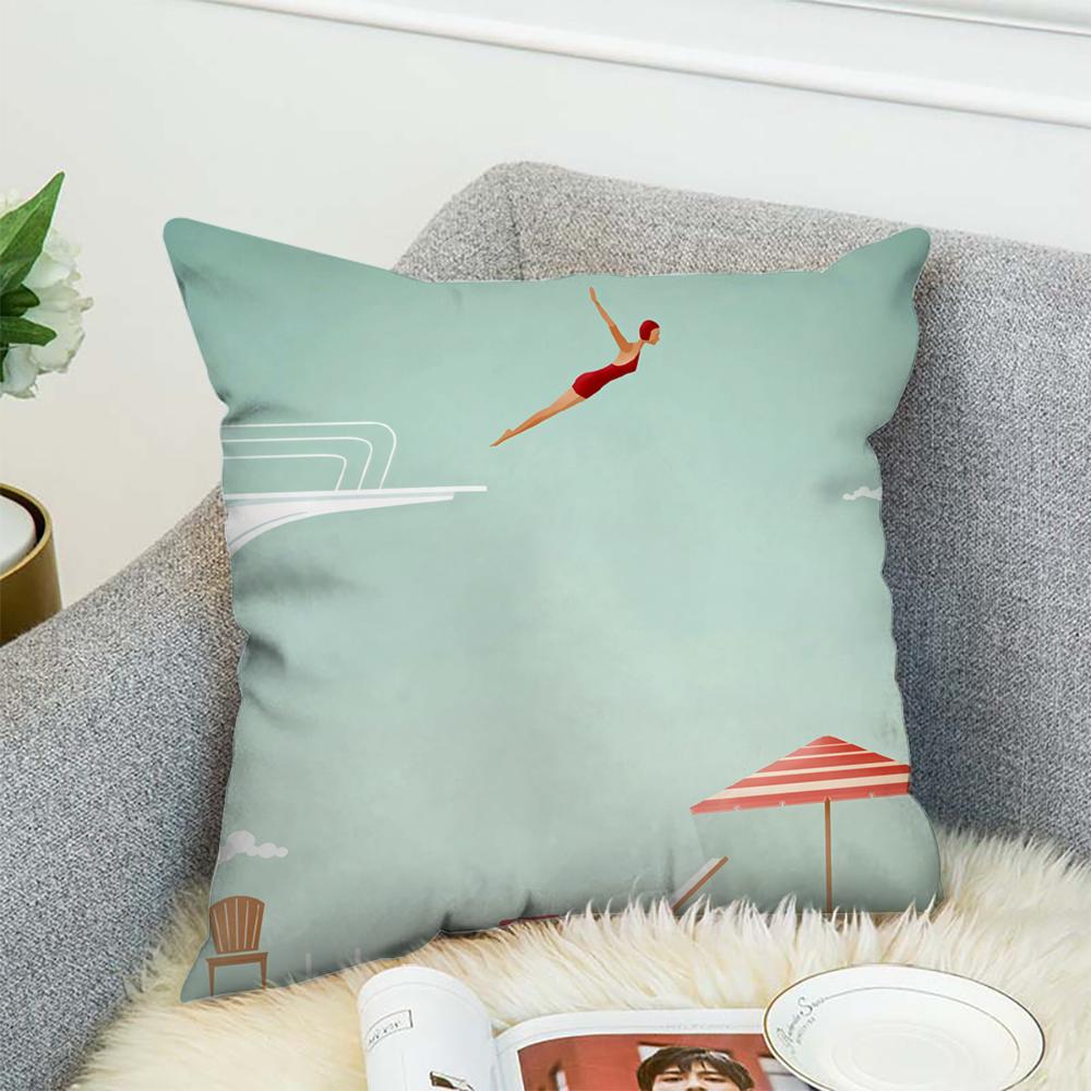 H-Henry Art Pillow Case For Car Sofa Decorative Home Double-sided Print Plush Square Throw Pillow Cushion Cover