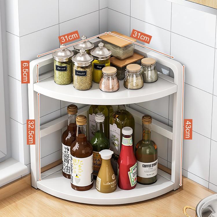 Corner Kitchen Storage Rack - Triangle Seasoning Organizer