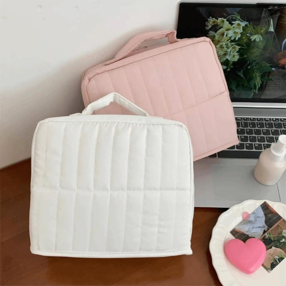 Standable Women Makeup Bag Solid Color Travel Luggage Bag Portable Cosmetic Organizer Daily