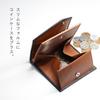 Two Bifold Wallet Coin Purse Popular Genuine Leather Cashless Compatible Small Wallet Red [C Q] Men's (Wine (PS))