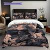 Enigmatic Faces Shadows Three-piece set (1 * duvet cover + 2 * pillowcase, without core) 2D Flat Soft and comfortable Duvet cover and pillowcase