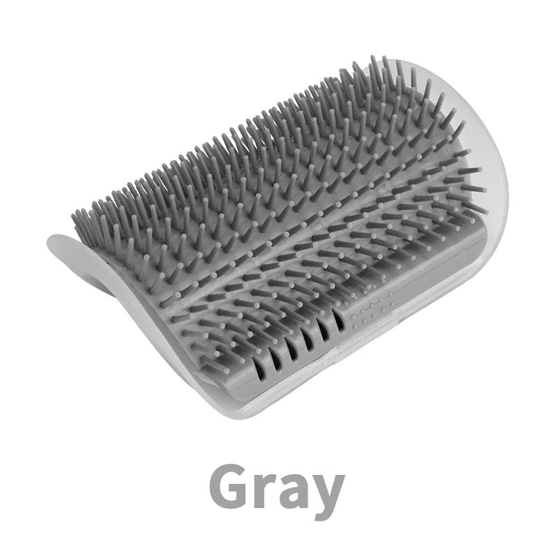 

Cat Corner Brush Massager, Cat Scratcher & Grooming Comb for Kittens - Pet Supplies Accessories, Cat Furniture Scraping Toys серый