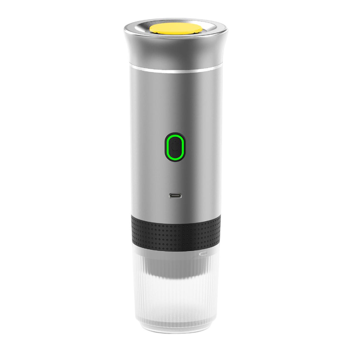 

Портативная кофемашина Yousheng USB-перезаряжаемая кофеварка эспрессо 3 в 1 с быстрым нагревом для домашнего офиса, капсулы для молотого кофе серебряный