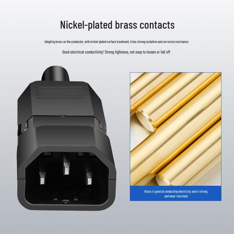 AC Power Plug with Terminal Crimping