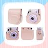 HIYQIN Instax FUJIFILM instax Case Cute Camera Bag with Shoulder Strap and Back Pocket PU Leather Cover Single Color Case, mini12/11/9/8+/8 (PK)
