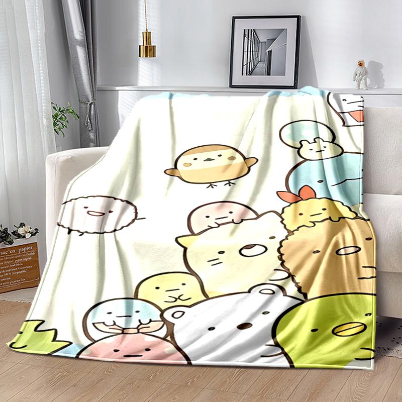 1pc Blanket Sumikko Gurashi2 Print Design, Lightweight Blanket for Sofa, Bed- Soft &Warm, Gift for All Seasons like Christmas, Halloween