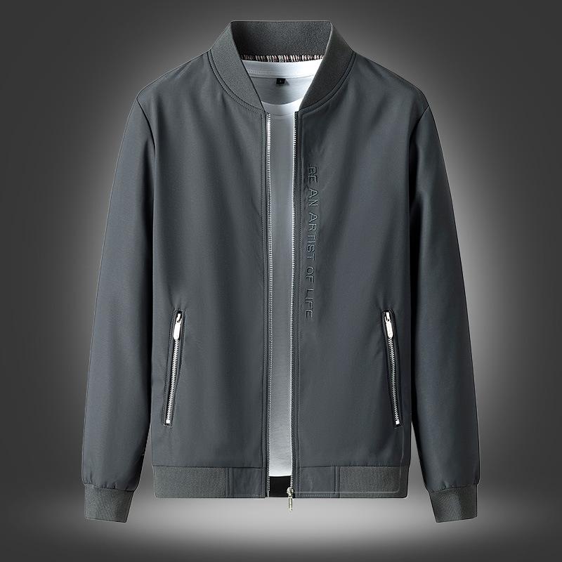 Jarní a podzimní pánská bunda středního věku Tenká bunda Pánské oblečení středního věku Volná pánská bunda pro tátu Jarní pánská bunda