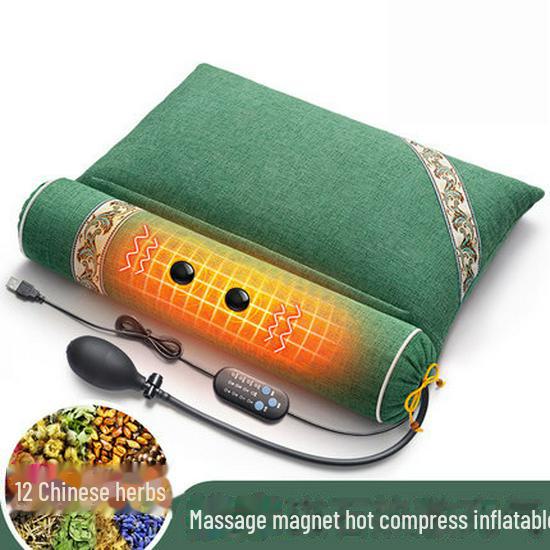 

Heated Massage Compress Neck Pillow with Wormwood for Sleep and Cervical Support 52X38X11