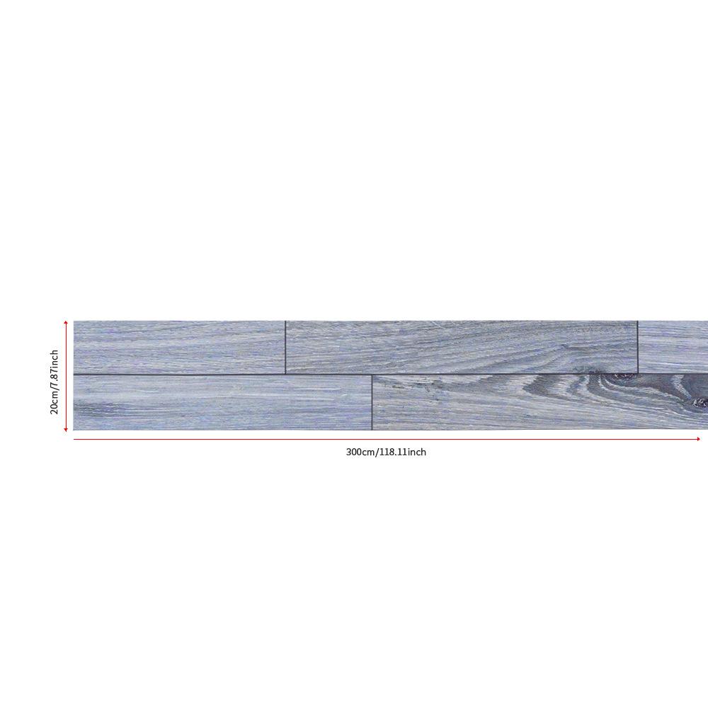 1roll 20x300cm Wood Grain Floor Stickers PVC Self-Adhesive Thickened Waterproof Wall Stickers, for Living Room Office Home Decor