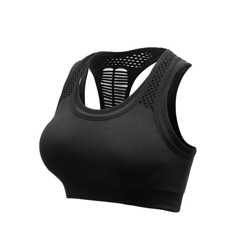 Women's Breathable Wire-Free Sports Bra - Hollow Back Design for Running & Yoga