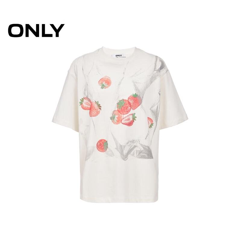 Only 2026 Women's Strawberry Print Loose Cotton T-Shirt