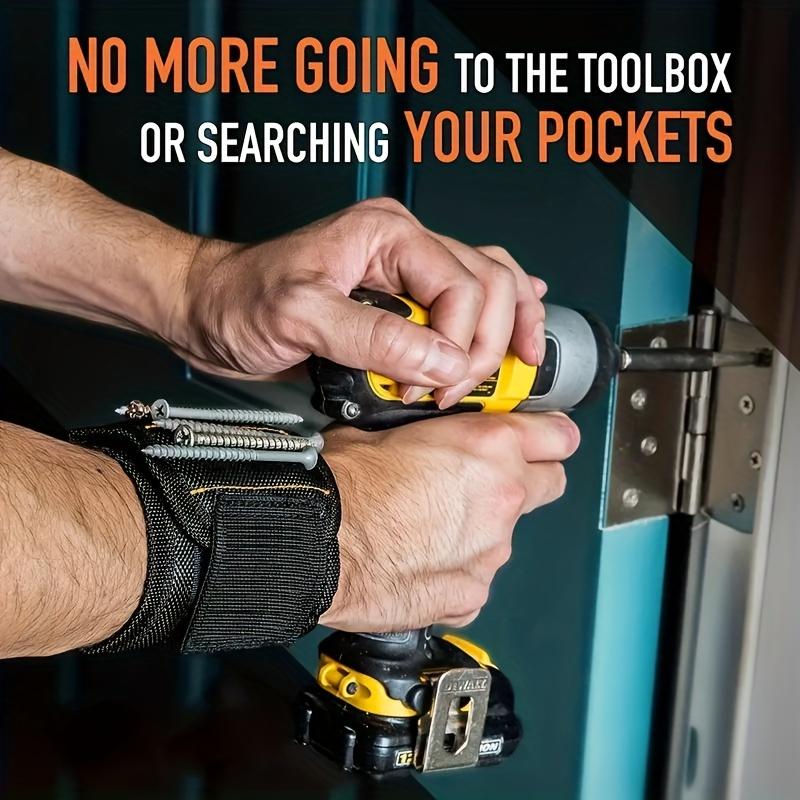 Magnetic Wristband for Screws, Nails, Bolts & Drill Bits - Unique Support Design - Perfect Gift for Handyman, Electrician, Car Repair