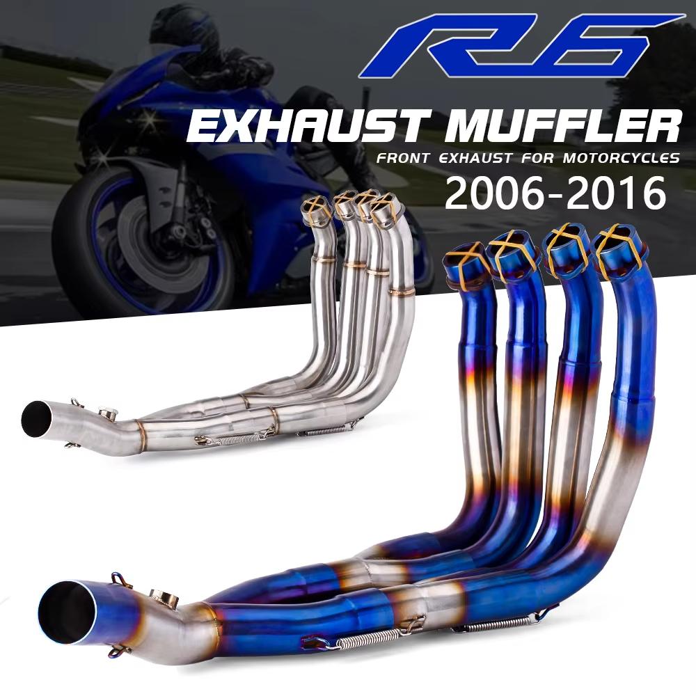 Slip On full Motorcycle Exhaust System Escape 51MM Front Tube Link Pipe Connect 51MM muffer For YAMAHA R6 2006-2016