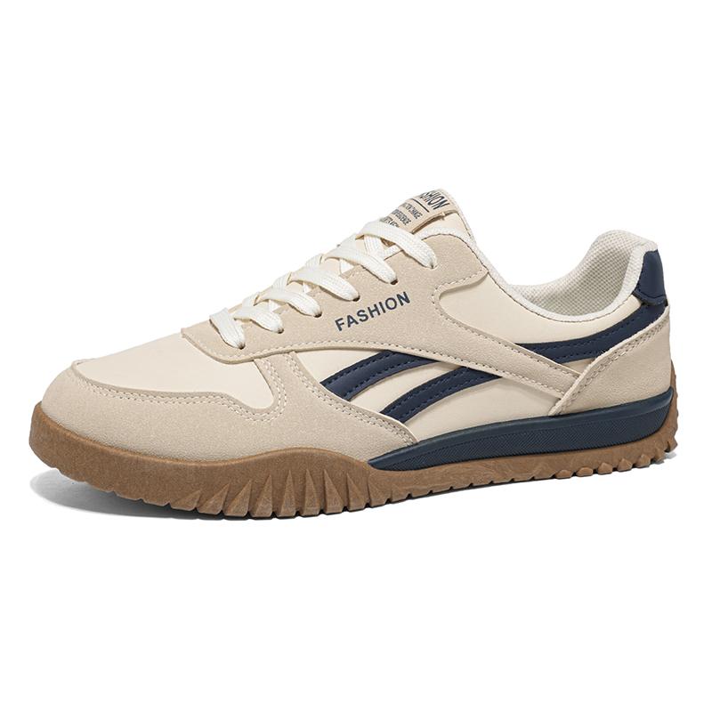 

Men Retro Casual Sneakers Contrast Color Non-slip Rubber Sole Lace-up Training Shoes for Daily Wear 44 синій