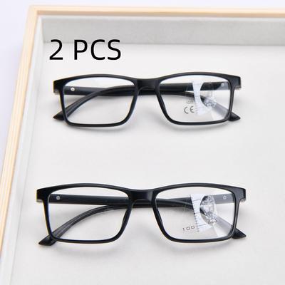 2PCS Bifocal Reading Glasses for Men Progressive Multi-focus Anti-blue Light Near Far Vision Metal Frame