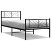 VidaXL Metal Bed Frame with Headboard-Footboard Black 90x190 Cm 372189