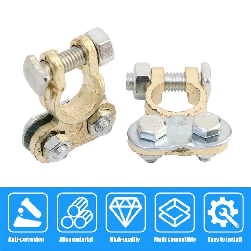 Car 12V Battery Terminal Screw Type Connector Brass Aluminum Alloy Clamps for Car Truck Van Lorry Caravan Campervan