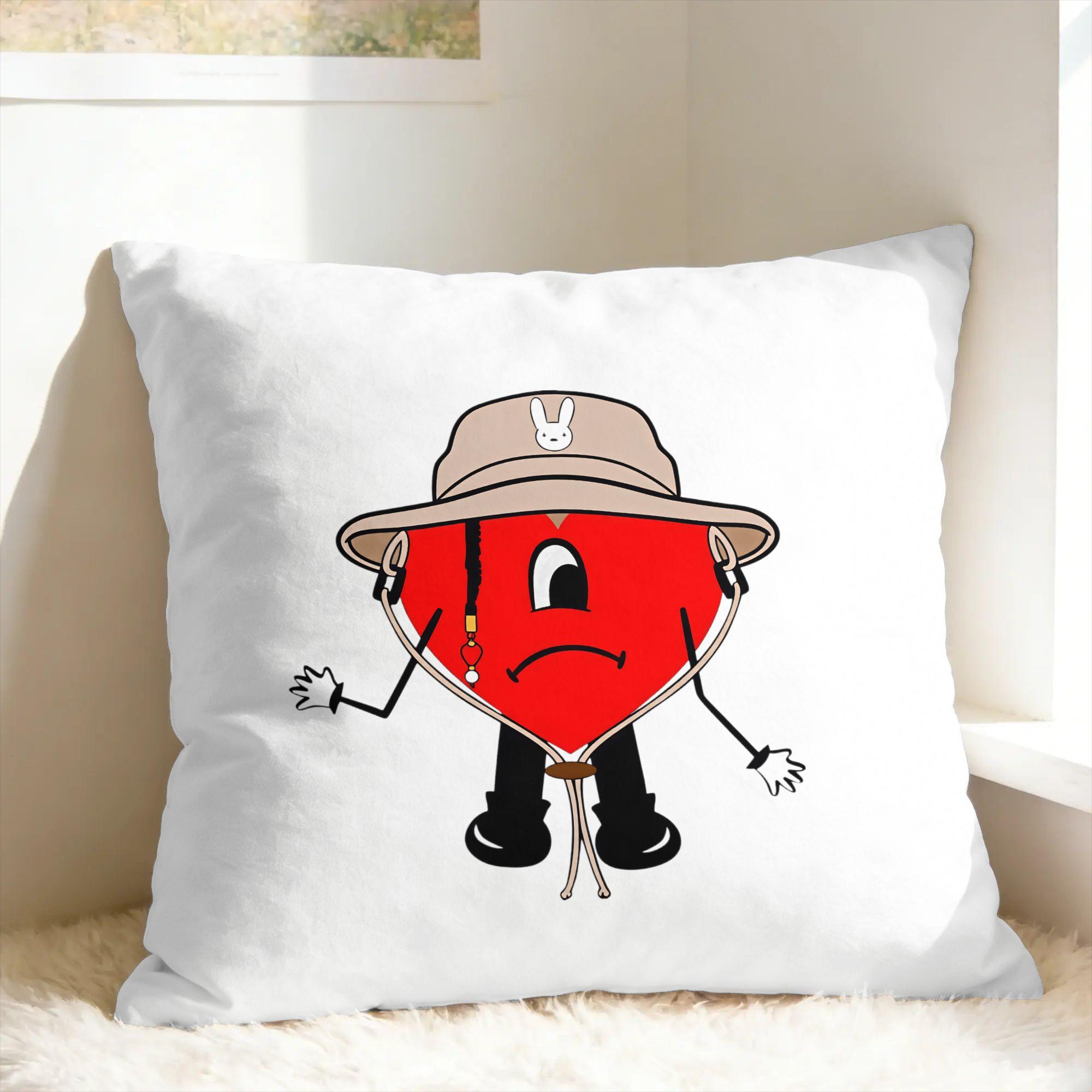 Housse de coussin B-Bad B-Bunny DTMF Concho World Tour Housse de coussin douce Housse de coussin tendance Pour chaise de salon 40x40cm