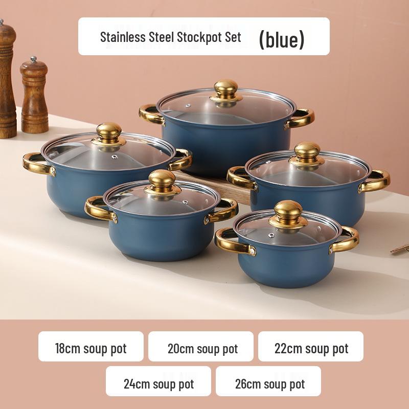 

Набор посуды из нержавеющей стали золотого цвета, 10 предметов: Многофункциональный набор кастрюль и сотейников в подарок