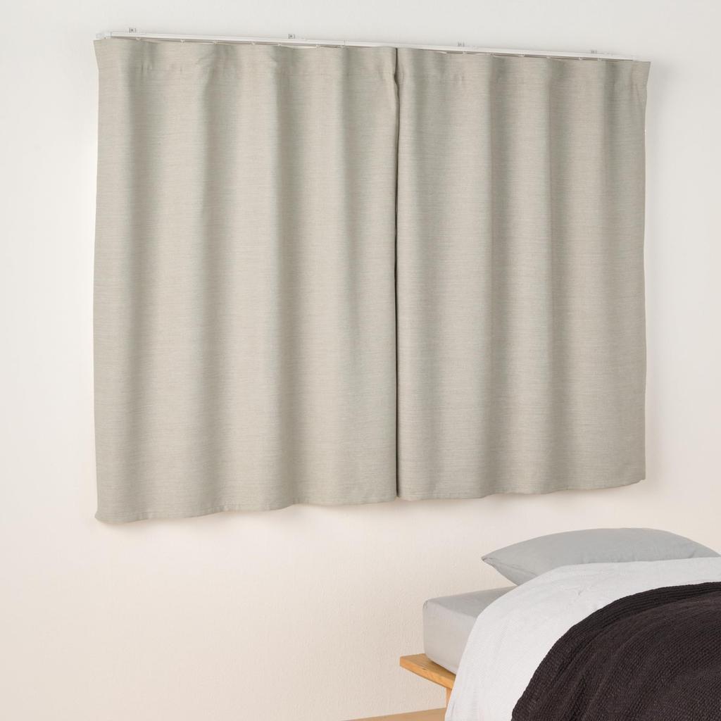 MUJI and width 100 x length 105 84345937 Flame-retardant light-blocking double-weave non-pleated curtains, beige, cm,