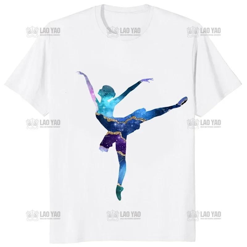 Vánoční stromky Baletní tanečnice Dívčí černé tričko Kawaii Gymnastika Dance Lover Tričko Tričko Dámské tričko na míru