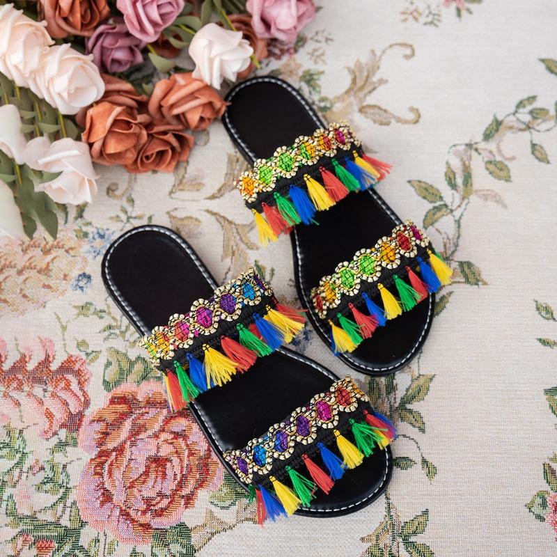 Fashion New Ethnic Style Slippers Platform Summer Fashion Outside Beach Shoes