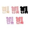 3Pcs/Set Kids Hat Scarf Gloves Set Solid Color Jacquard Plush Ball Decor Knitting Hat Long Scarf Winter Gloves Set