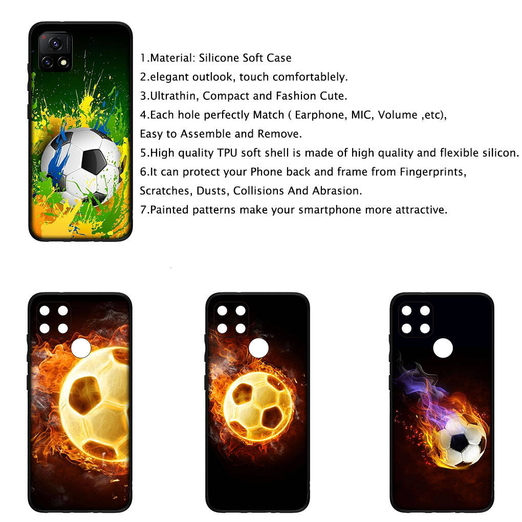 Cover for iPhone 17 16 15 Xiaomi Poco Redmi Note 14 13 12 11 Pro Max X 9 Samsung Galaxy S25 S24 S23 OPPO Huawei Soccer Play Football Match Phone Case