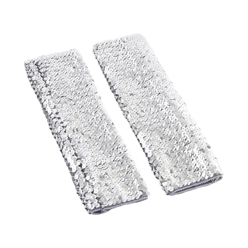 2pcs Fashionable Sequins Arm Sleeves Festival Celebration Long Arm Sleeves for Stage Performances and Themed Parties