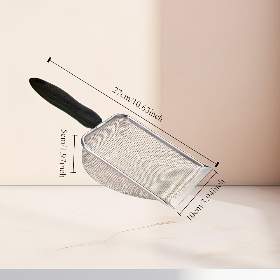 

1 шт. Лопатка для кошачьего туалета из нержавеющей стали - Удобный инструмент для собак и кошек, Легко моющийся инструмент для ухода за лотком для собак и кошек