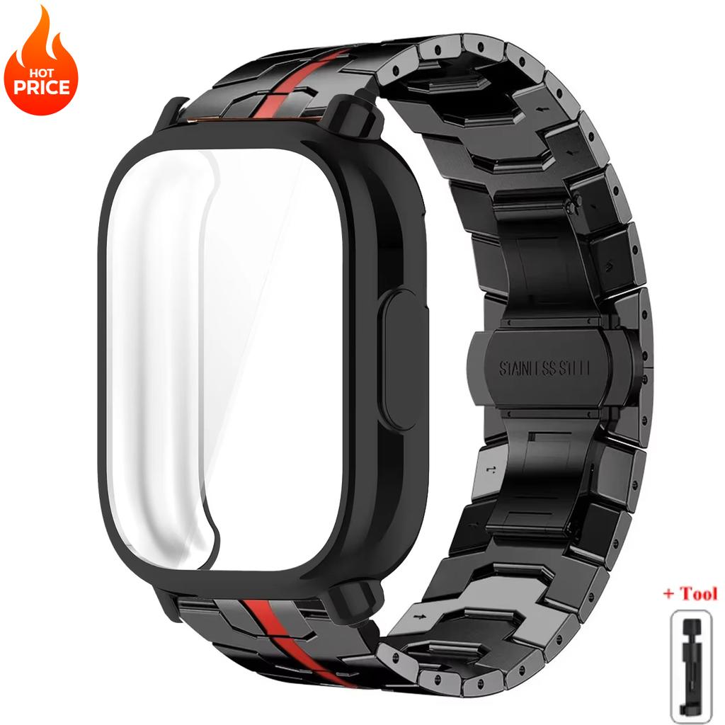 Carcasă+Curea Pentru Redmi Watch 5 Active Husa Moale din TPU Pentru Xiaomi Redmi Watch 5 Lite Brățară Metalică de Lux Brățară din Oțel Inoxidabil