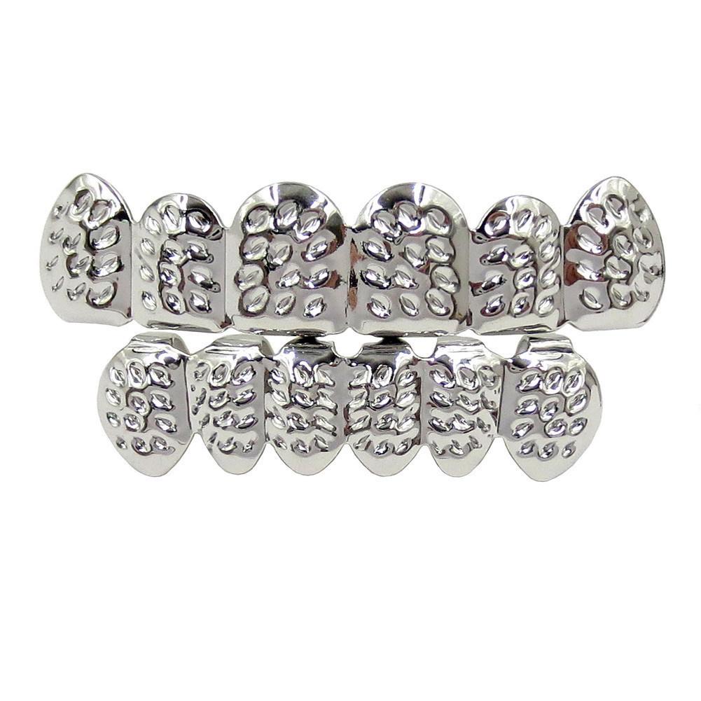 Trendy Hip Hop Grillz: Multi-Specification Hollow Pattern Six Teeth Jewelry