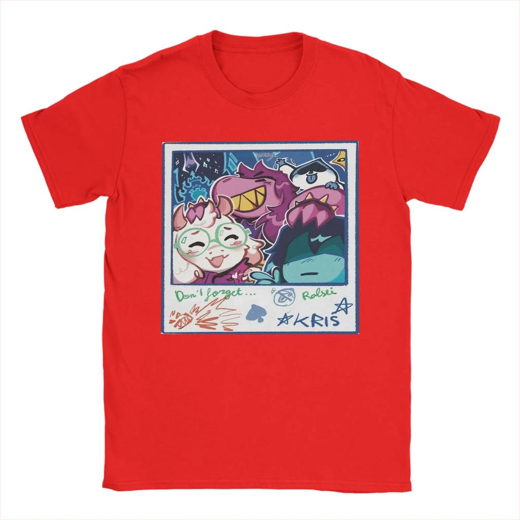 Men's T-Shirts The Fun Gang Polaroid Deltarune Game Hipster Cotton Tees Short Sleeve  T Shirt Round Collar Tops Summer