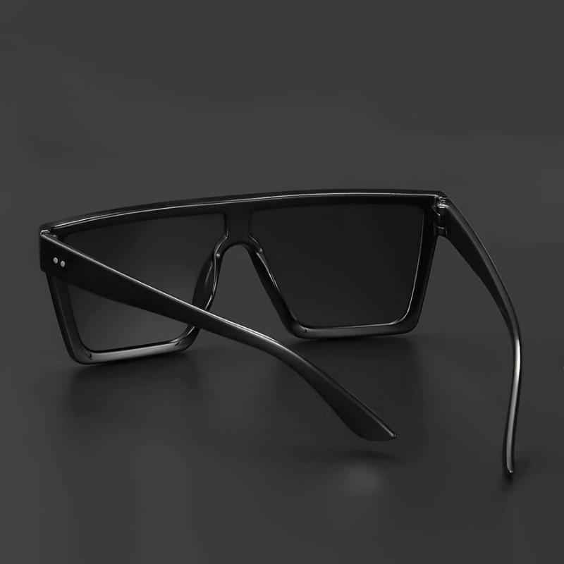 Men Retro Flat Top Fashion Square Sunglasses - Fashion One-piece Eyewear Perfect for Beach, Travel & Outdoor Adventures | Durable PC Frame & Lens