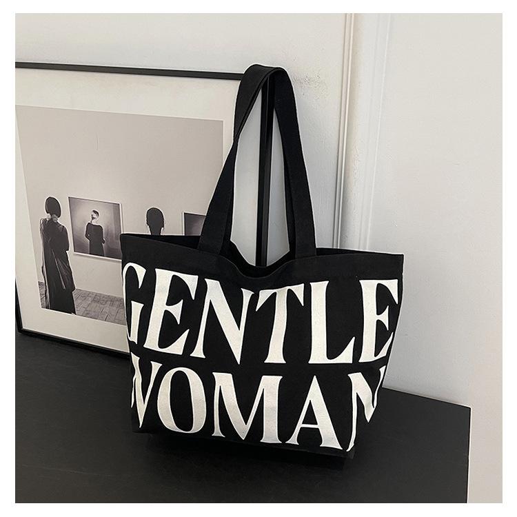 

Bag Women s 2025 New Large Capacity Canvas Bag ins European and American Fashion Versatile Shoulder Bag Dual-purpose Tote Bag чёрный