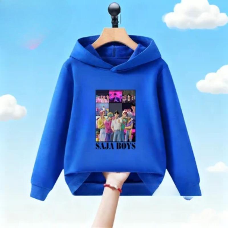 

Children s Versatile Casual Comfortable Hoodie Fashion Cartoon Print Sweatshirt Girls 150 синій