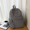 Unisex Quilted Travel Backpack Nylon Solid Color Laptop Backpack Large Capacity Multi-pocket Student Schoolbag