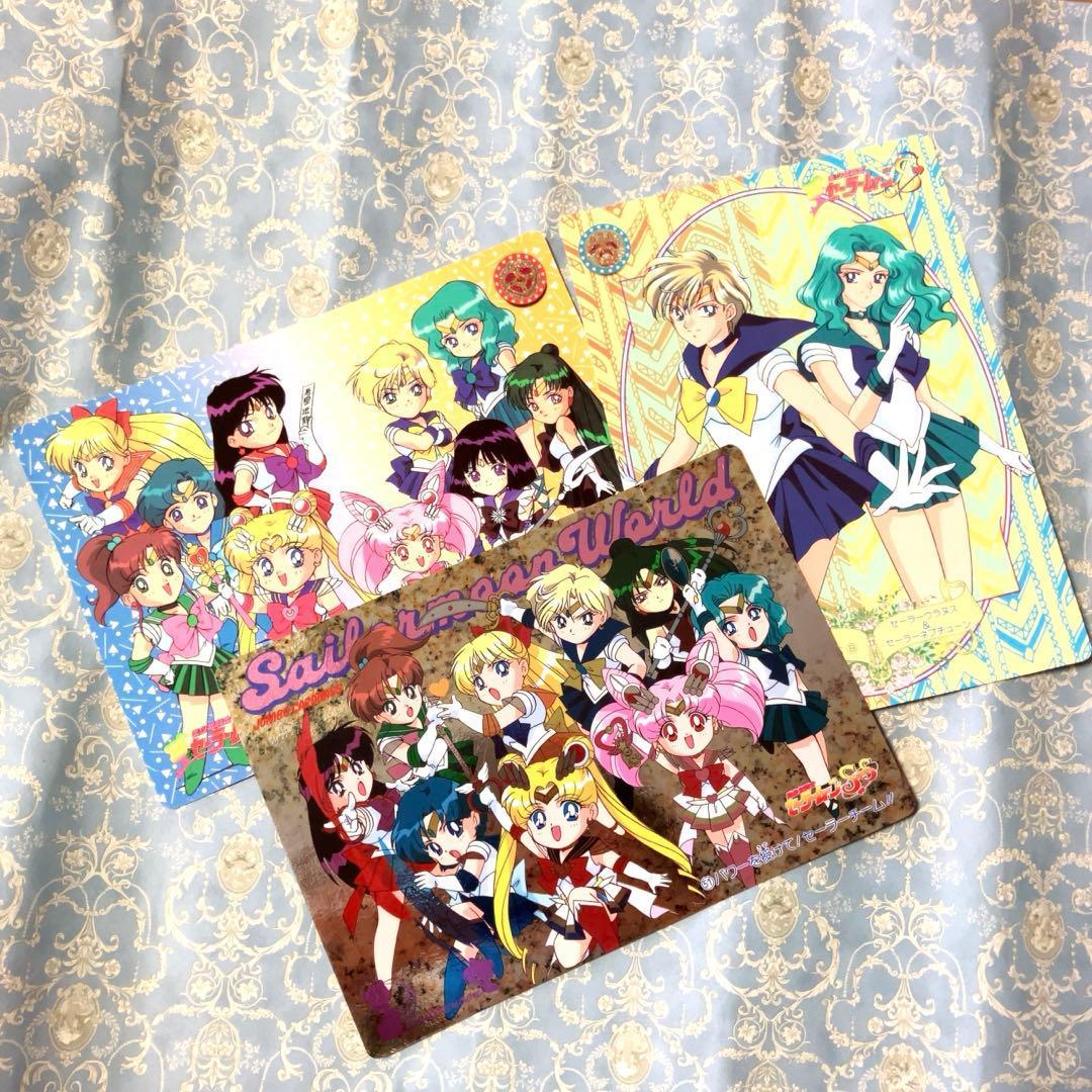 Used Sailor Moon Jumbo Carddass 3-piece set Original item