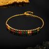A Copper Inlaid Zircon Plated 18k Real Gold Colored Bracelet Adjustable Fashionable Design, Popular