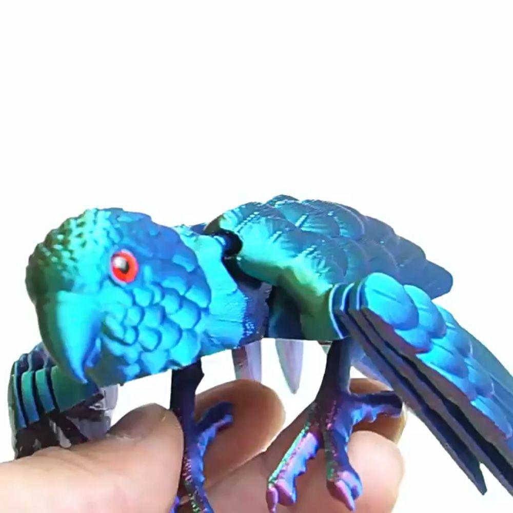 Flexibles Tier 3D-gedrucktes Papageienmodell 3D Artikulierter Papagei Spielzeug Landschaftsdekoration