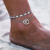 17KM Vintage Anklet Set Fashion Anklets for Women 5pcs/set Multilayers Adjustable Anklet Bracelet On Leg Foot Beach Jewelry