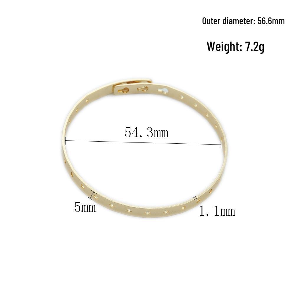 Minimalist Geometric Copper Circle Bracelet - Adjustable Japanese/Korean Style for Women