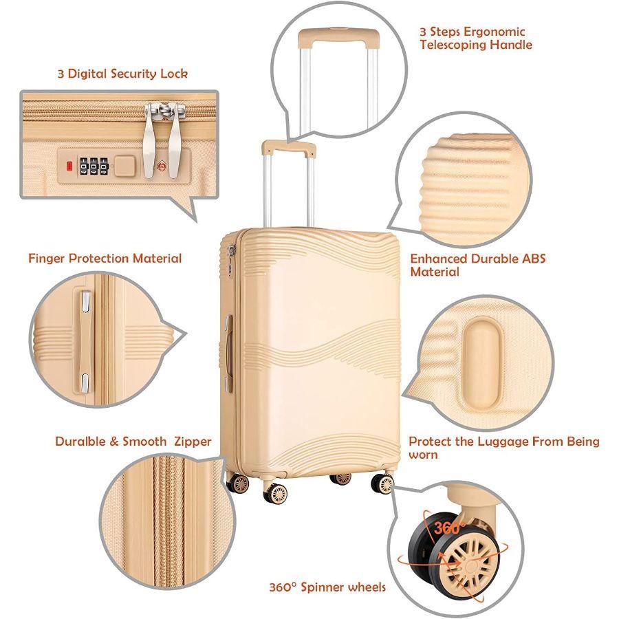 3PCS Luggage Set 20/24/28" Travel ABS+PC Hardside Spinner Wheels Suitcase with TSA Lock